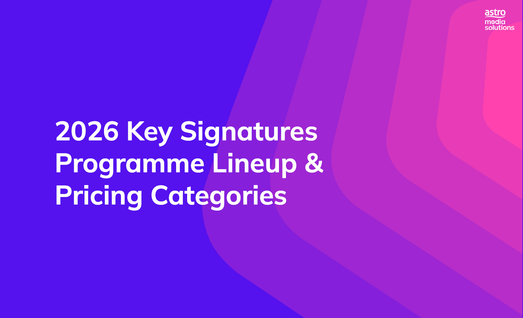 2026 Key Signatures Programme Lineup & Pricing Categories